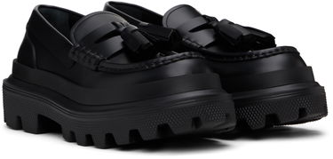 Кецове и обувки Dolce & Gabbana Brushed Calfskin Loafers Черно | A30262AB640, 3