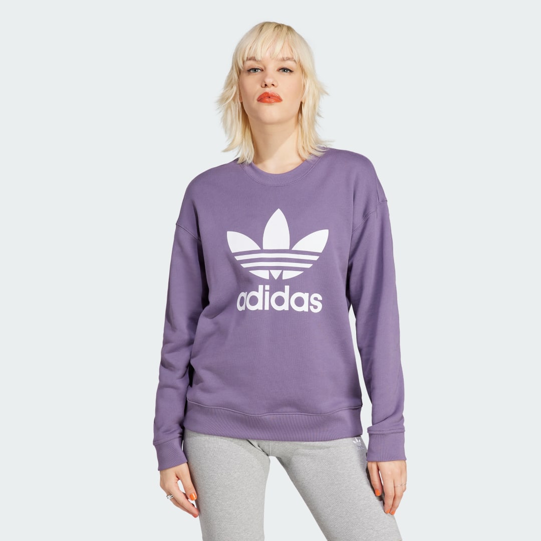 Суитчър adidas Performance Trefoil Crew Лилаво | IL3873, 1