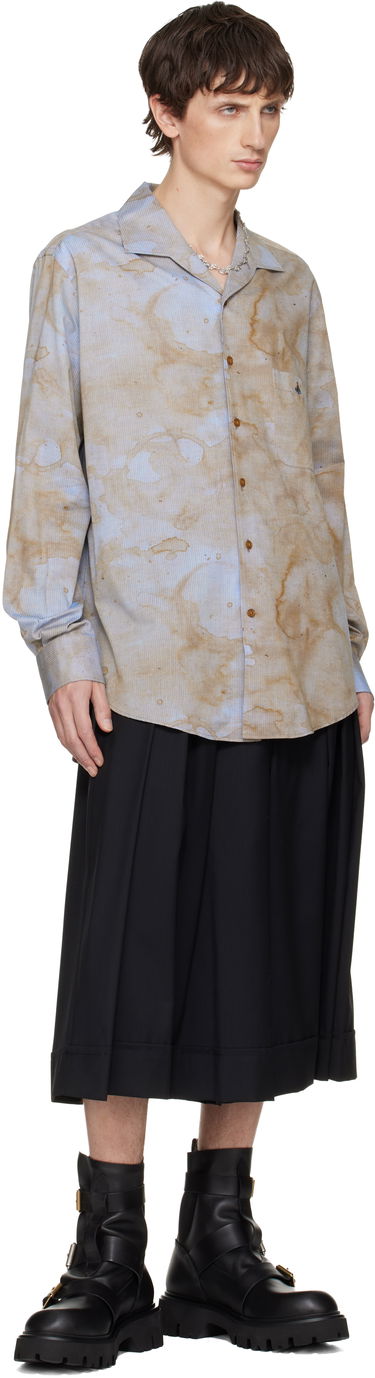 Риза Vivienne Westwood Vivienne Westwood Long Sleeve Camp Collar PJ Shirt with Stain Print Многоцветен | 35010023-LI002V-, 3