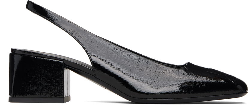 Кецове и обувки Courrèges Courrèges AC Vinyl Slingback Heels Черно | 325SPP039VY0003