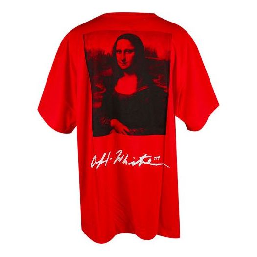 Тениска Off-White Mona Lisa Oversized T-Shirt Червено | OMAA038S191850052010