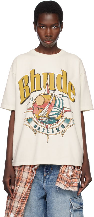 Тениска Rhude Rhude Sailing Graphic T-Shirt Бяло | RHSS25TT01012, 0