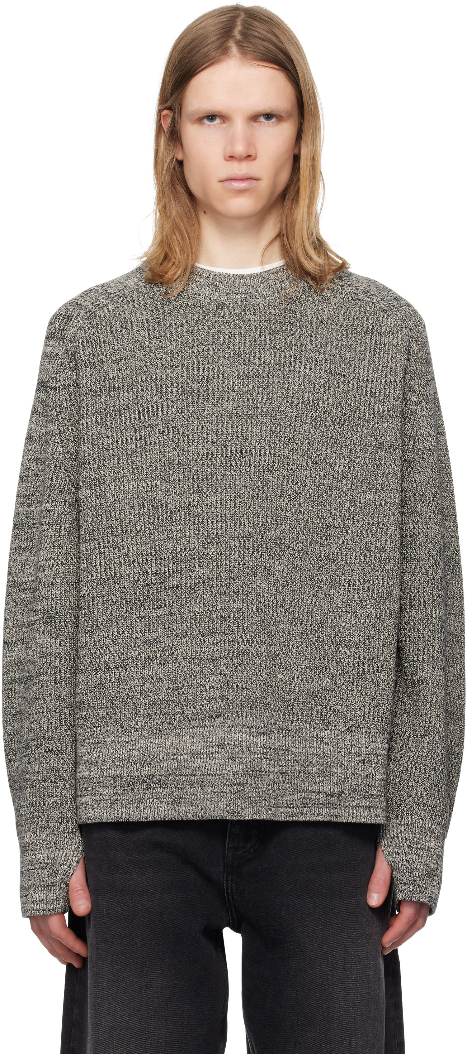 Пуловер Studio Nicholson Studio Nicholson Coe Knit Sweater Сиво | COE SNM - 1114, 0