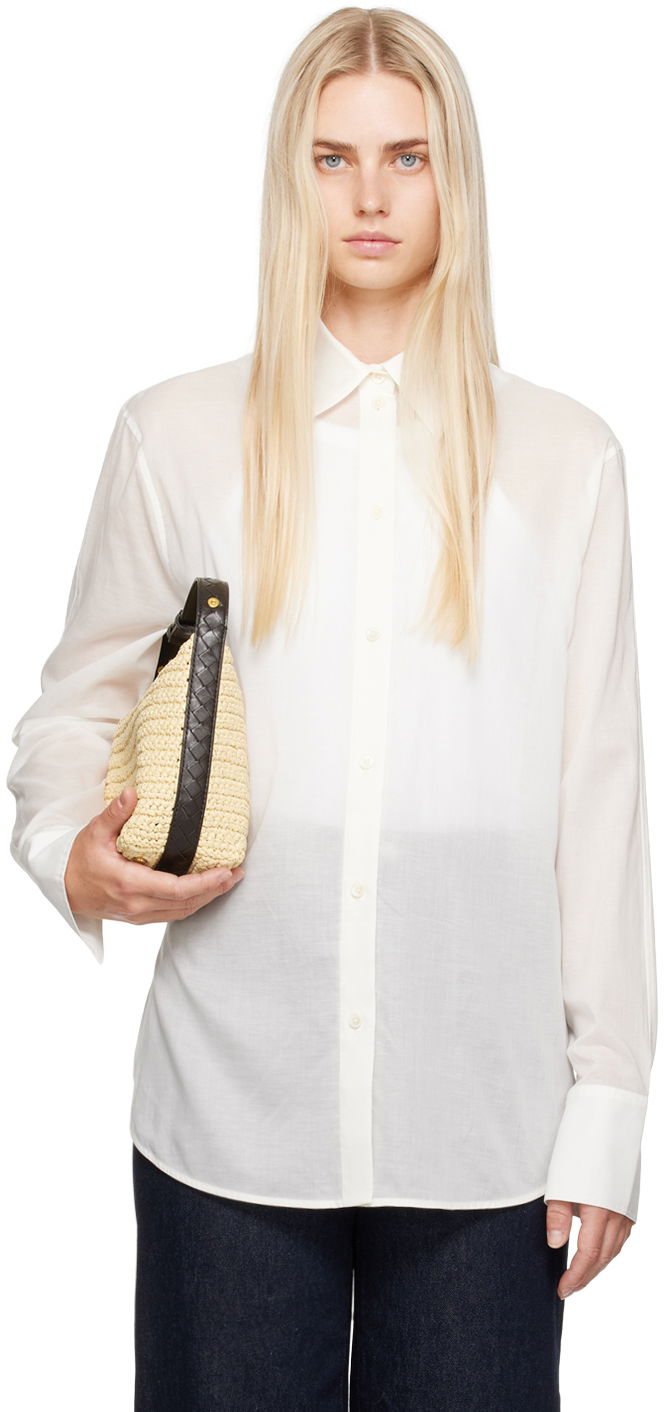 Риза TOTEME Women's Droptail Shirt Бяло | 243-WRT2522-FB0238, 0