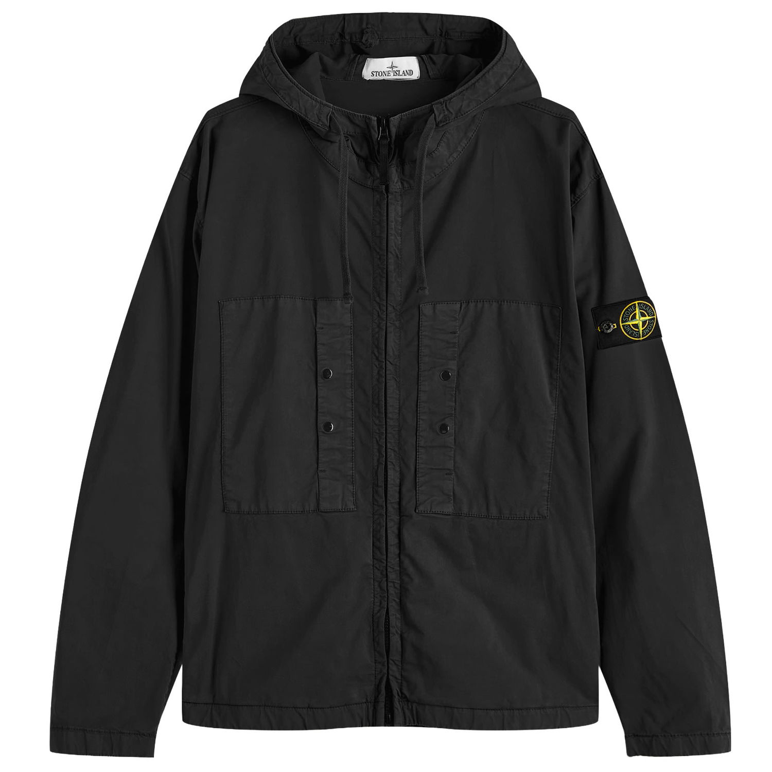 Ветровка Stone Island Stone Island Supima Cotton Twill Stretch-TC Hooded Jacket, Size Large Черно | K1S154100091-V0029, 0