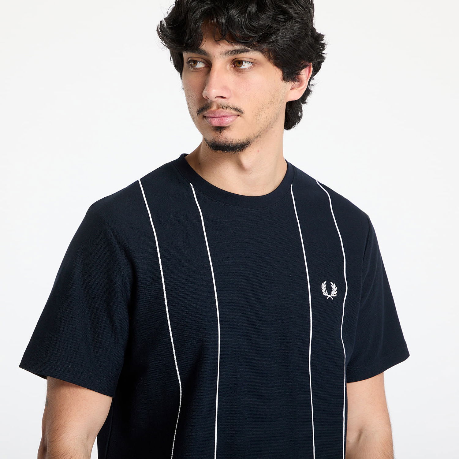 Тениска Fred Perry Fred Perry Pinstripe T-Shirt Тъмно синьо | M9859 608, 1