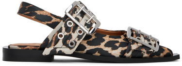 Облекло GANNI GANNI Leopard Satin Buckle Ballerina Flats Многоцветен | S2947, 0