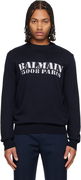 'Balmain' Stamp Merino Wool Sweater
