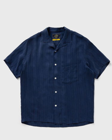 Риза Portuguese Flannel Seersucker Short Sleeve Shirt Тъмно синьо | SS25.025.BLUE, 0