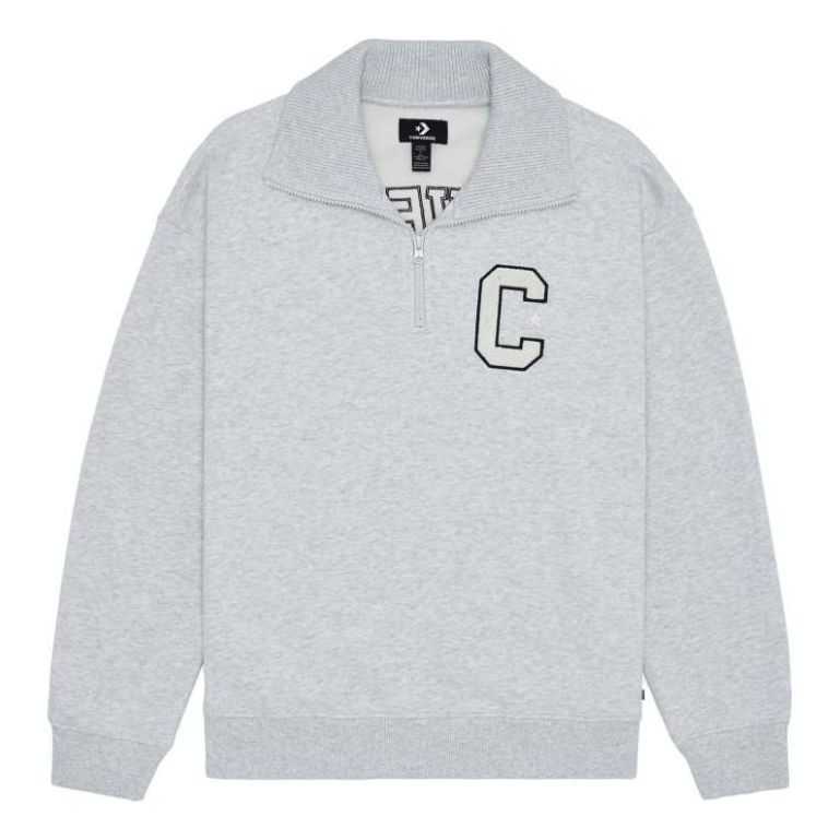 Пуловер Converse Essentials Quarter-Zip Sweatshirt Сиво | 10026553-A03