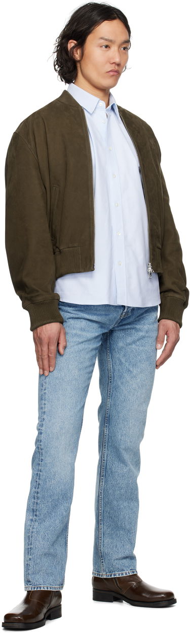 Яке бомбър AMI AMI Paris Zipped Suede Jacket Зелено | HJK152.LH0052, 3