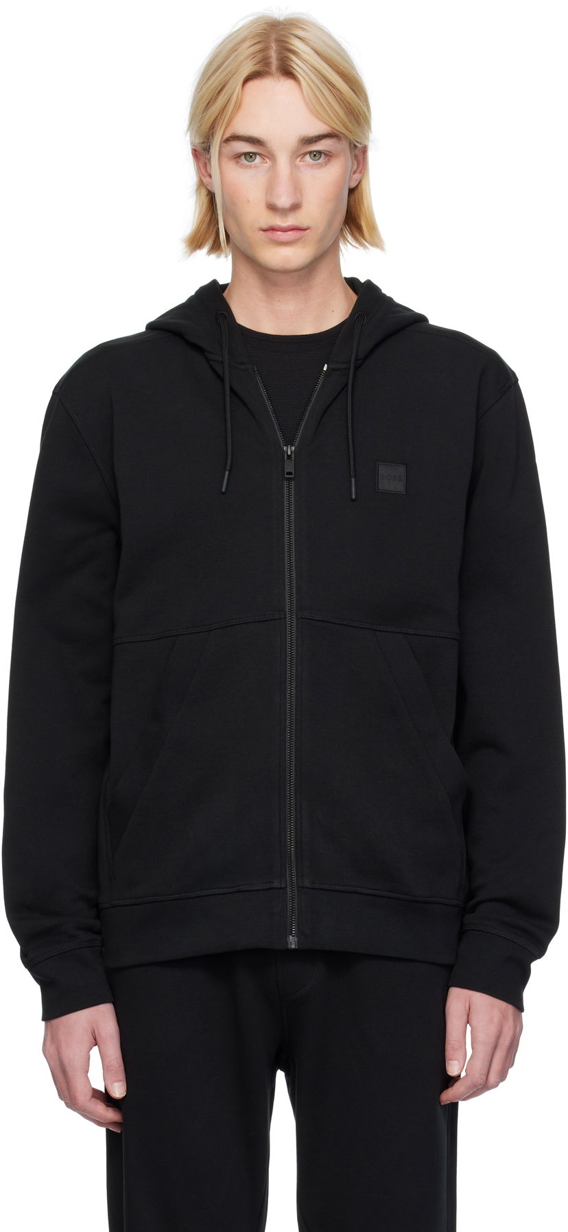 Суитчър BOSS Zip Up Hoodie Черно | 50508578