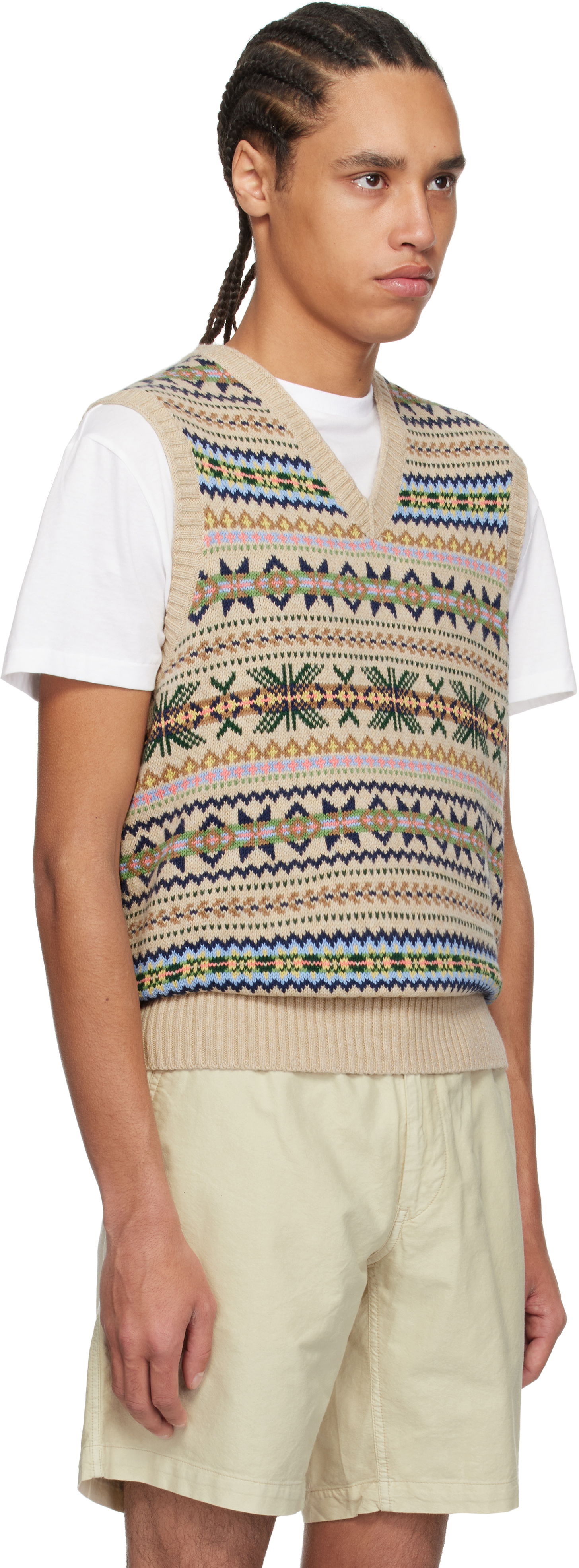Пуловер Polo by Ralph Lauren Polo Ralph Lauren Fair Isle Cotton-Cashmere Vest Бежово | 710961781001, 1