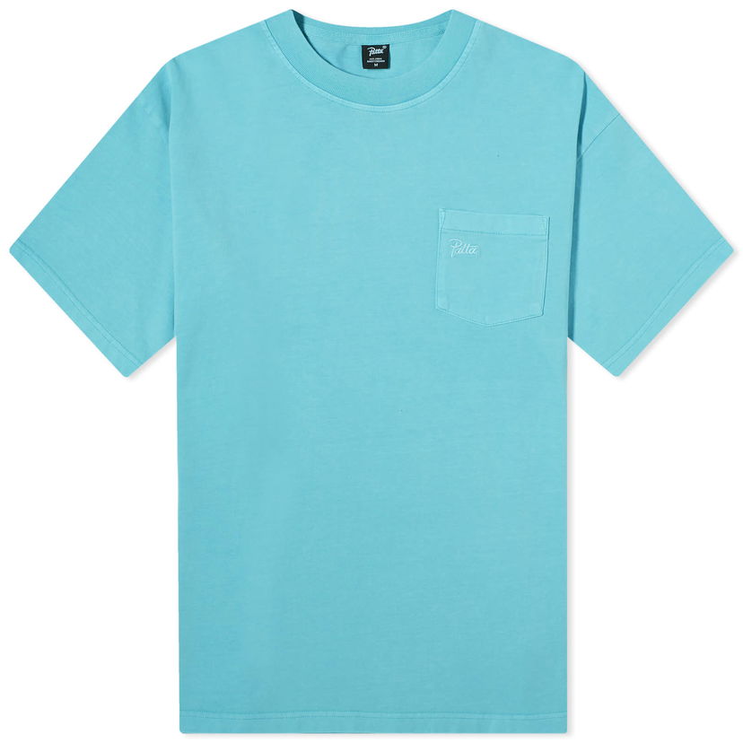 Тениска Patta Washed Pocket T-Shirt Тюркоазено | POC-BS24-290-0140-052