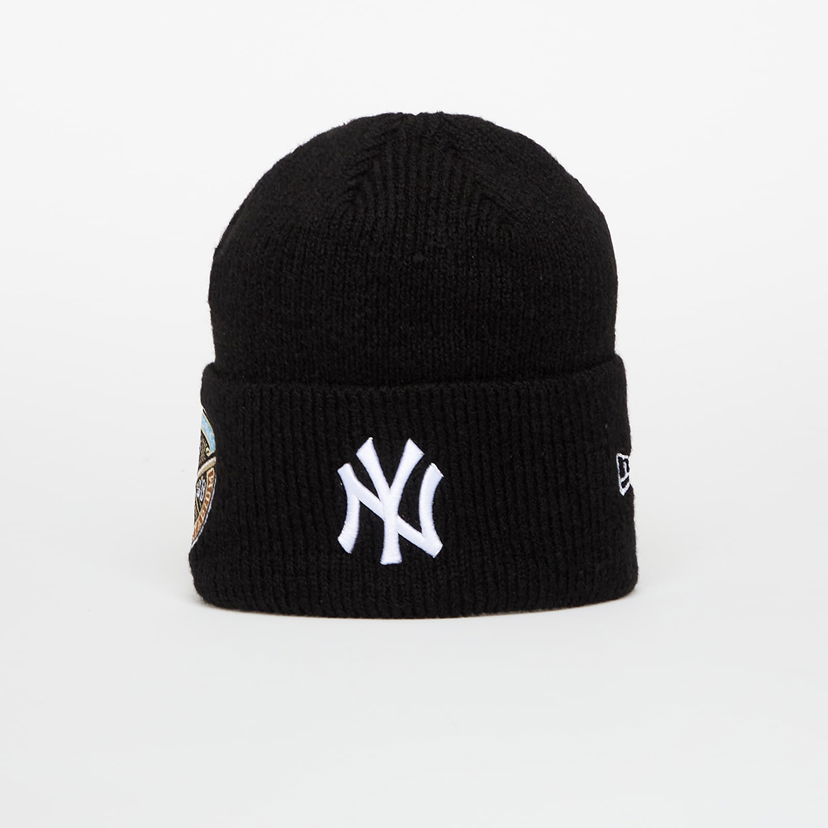 Шапка New Era Hat Knit Medium MLB Ws Beanie New York Yankees Black/ White Черно | 60691206