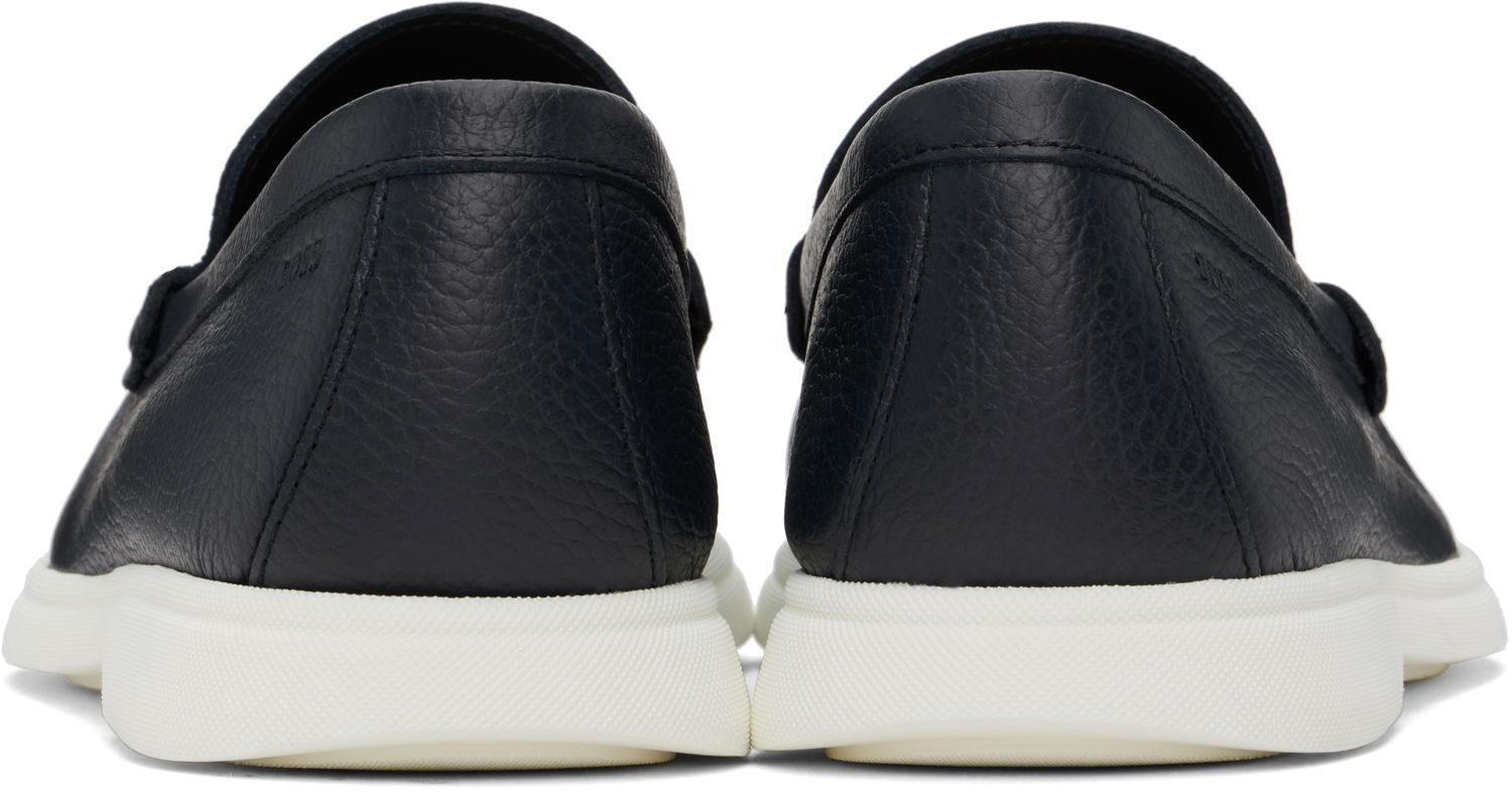 Кецове и обувки BOSS BOSS Tumbled Leather Loafers Черно | 50536173, 1