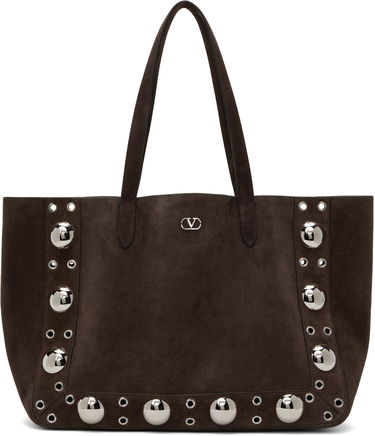 Голяма пазарска чанта Valentino Valentino Garavani Medium Nellcôte Suede Shopping Tote Кафяво | 6W0B0R79JET, 0