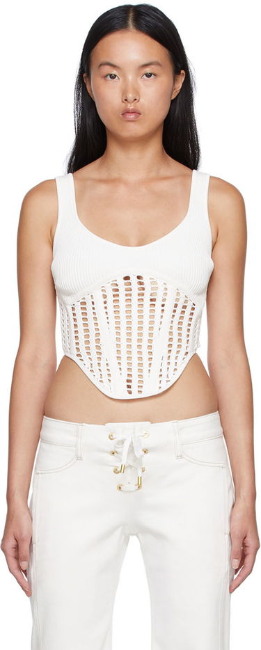 Потник Dion Lee Recycled Viscose Tank Top with Lace Up Бяло | A7568S22, 0