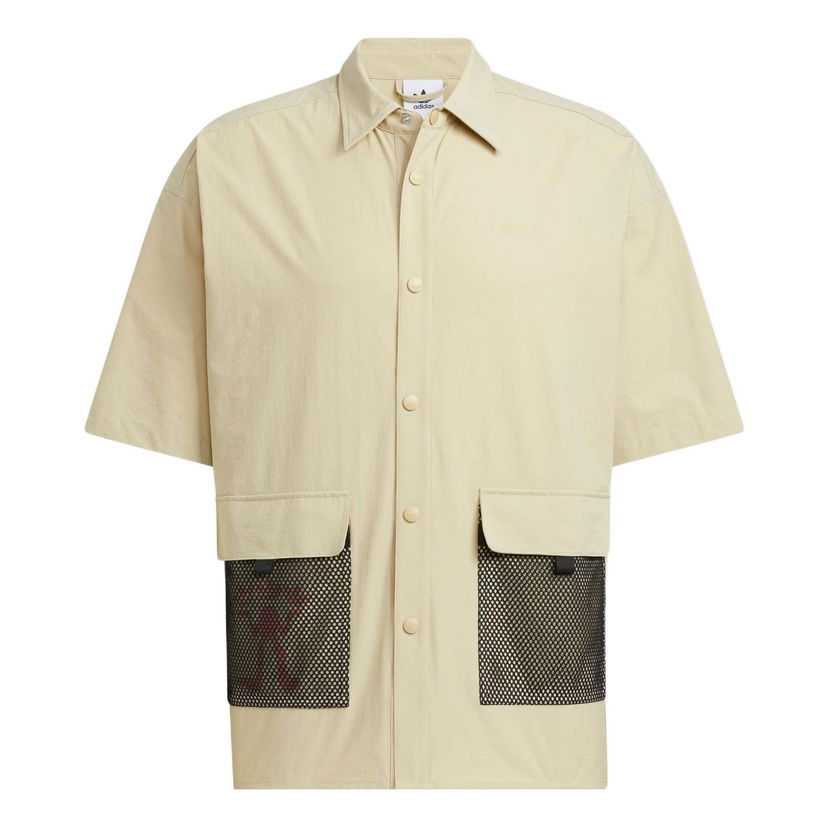 Риза adidas Originals Originals SS22 Logo Woven Shirt Бежово | HR6468