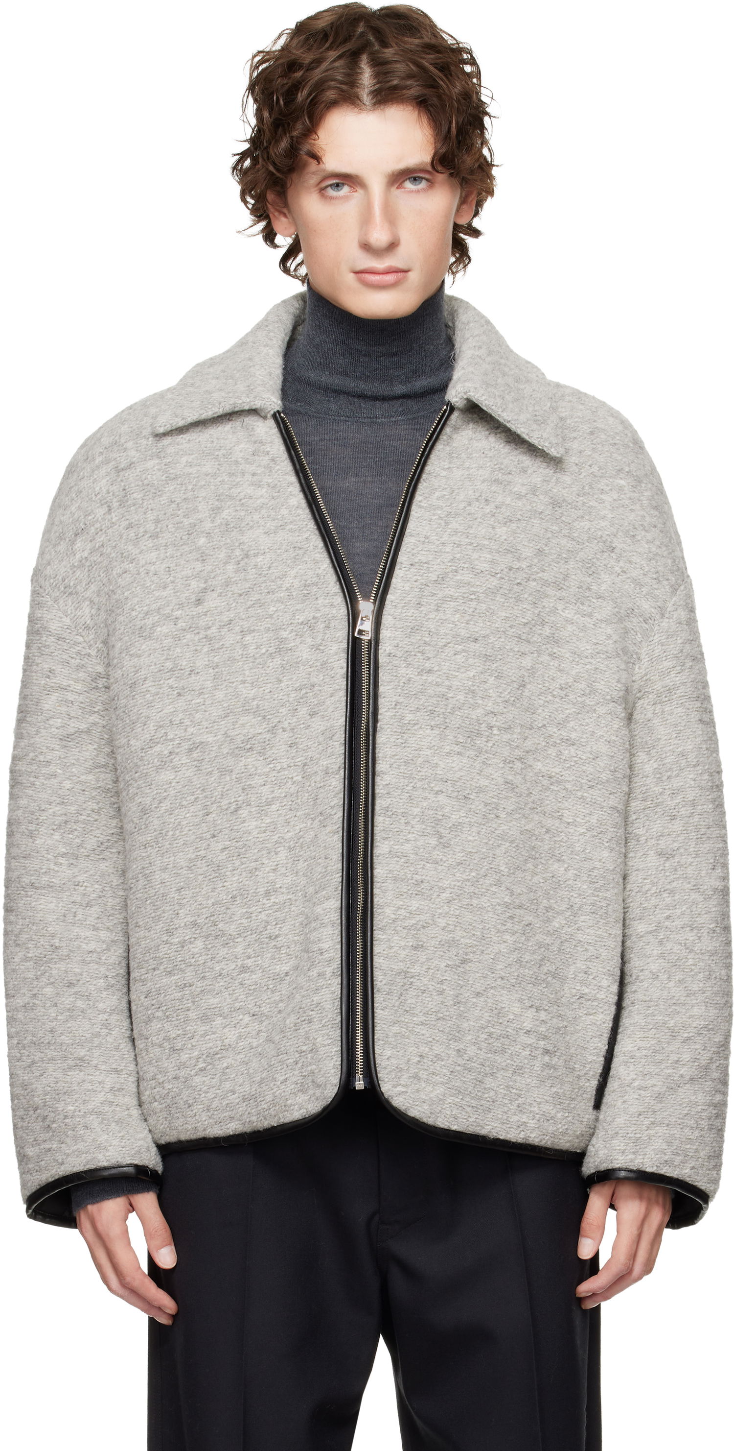 Яке JW Anderson JW Anderson Contrast Trim Full-Zip Jacket Сиво | JK0394-PG1820, 0