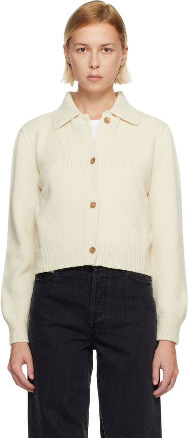 Пуловер A.P.C. Cropped Knit Polo Collar Cardigan Бяло | WVBDN-F22315, 0
