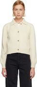 Cropped Knit Polo Collar Cardigan
