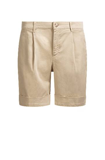 Къси панталони BOSS Relaxed Fit High-Rise Stretch Cotton Shorts Бежово | 50511957