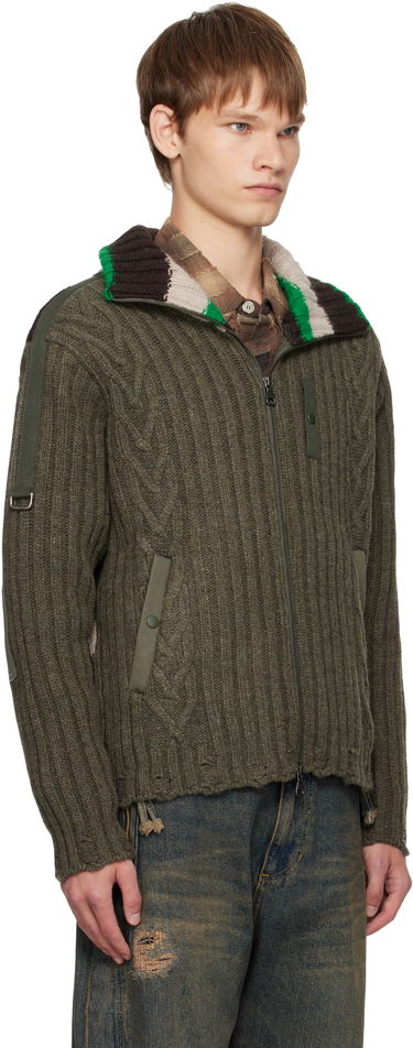 Пуловер Andersson Bell Andersson Bell Stripe High-Neck Zip-Up Sweater Зелено | atb1344m, 1