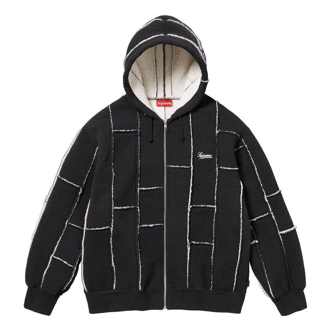 Суитчър Supreme Faux Shearling Zip Up Hooded Sweatshirt Черно | SUP-FW23-218, 0