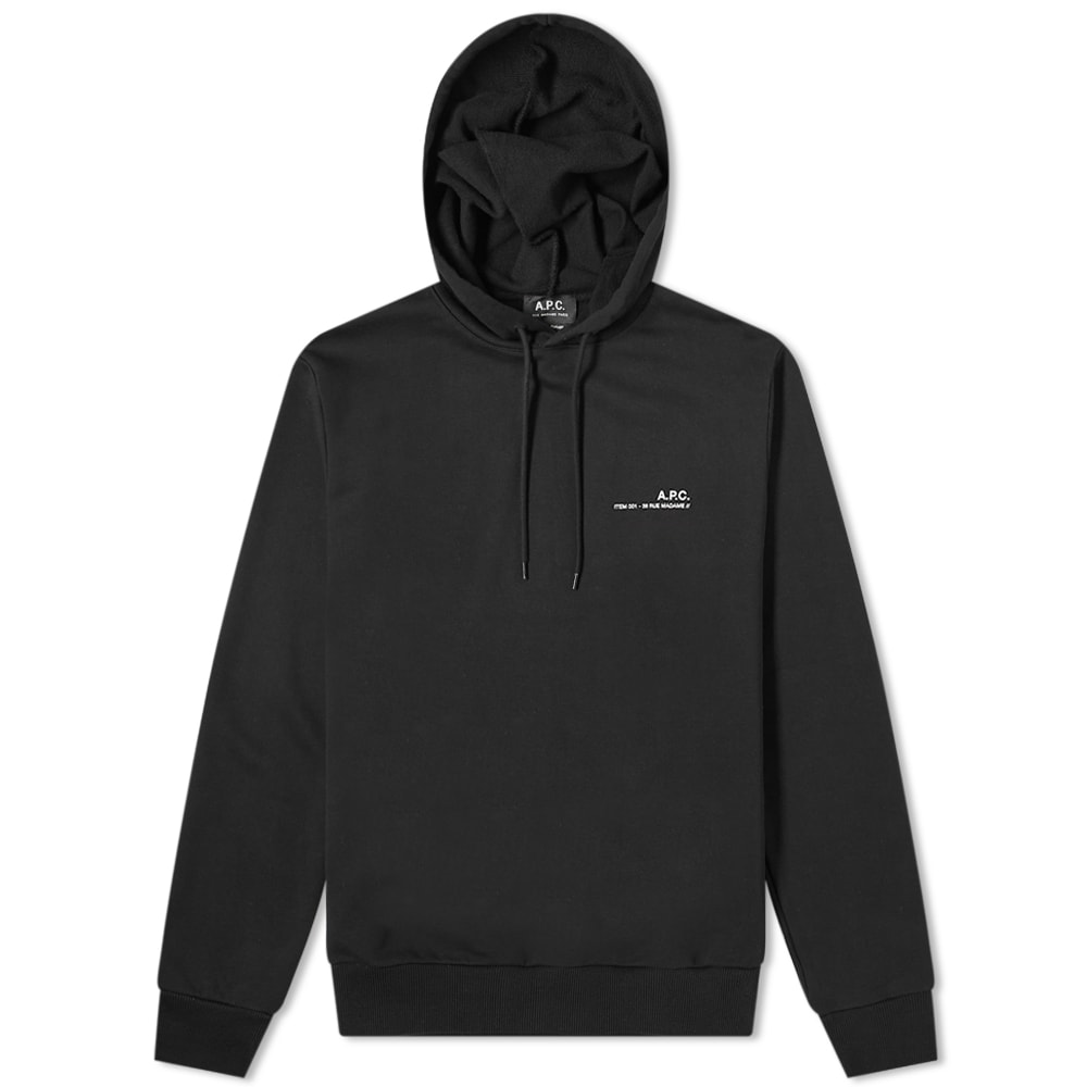 Суитчър A.P.C. Item Logo Hoodie Черно | COEAS-H27672-LZZ, 0