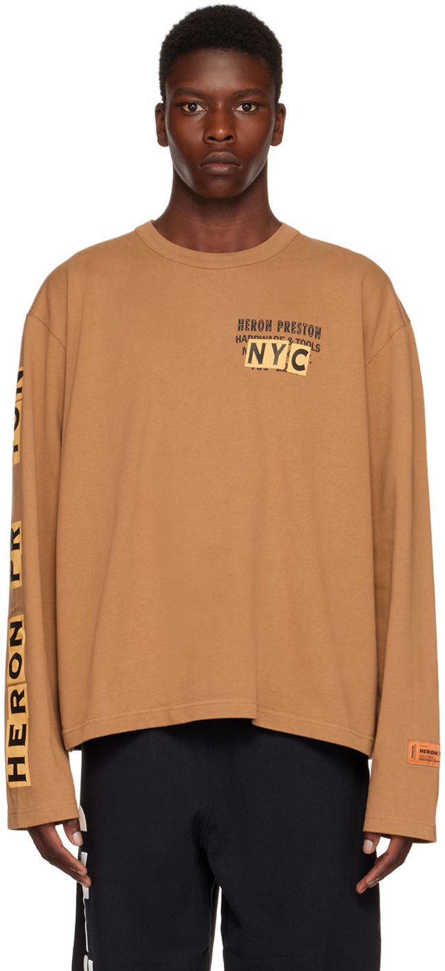 Тениска HERON PRESTON 'Hardware & Tools' T-Shirt Кафяво | HMAB028F22JER0036419, 0