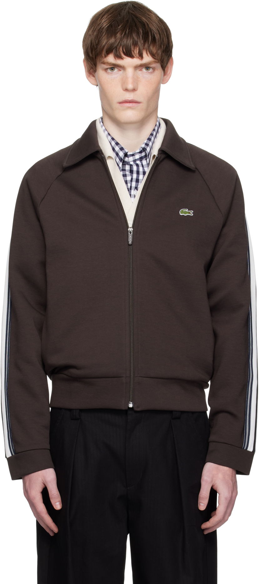 Суитчър Lacoste Zip-Up Sweatshirt Кафяво | SH5927_SKB