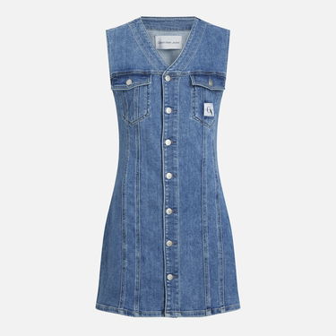 Дънки CALVIN KLEIN Jeans Sleeveless Denim Dress - XS Синьо | J20J2237121A4, 1