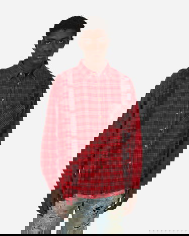 Риза Needles 7 Cuts Flannel Wide Shirt Over Dye Червено | NS305 A002, 1