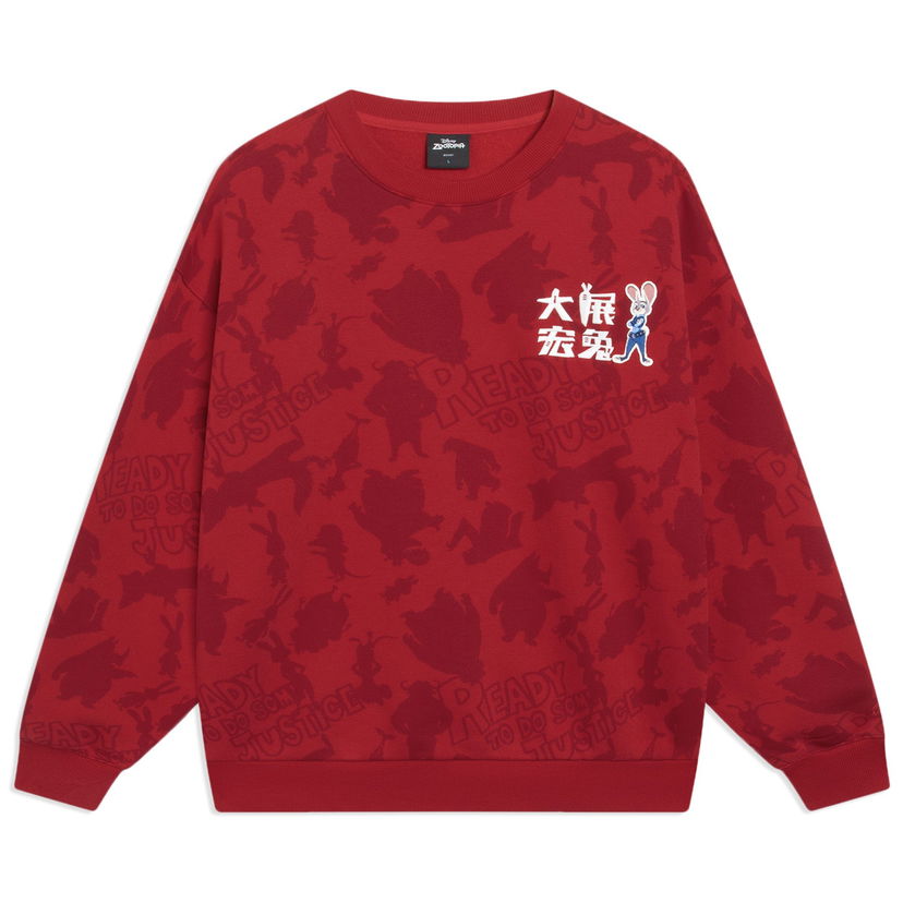 Суитчър Li-Ning Disney Zootopia All-Over Print Sweatshirt Червено | AWDT537-1