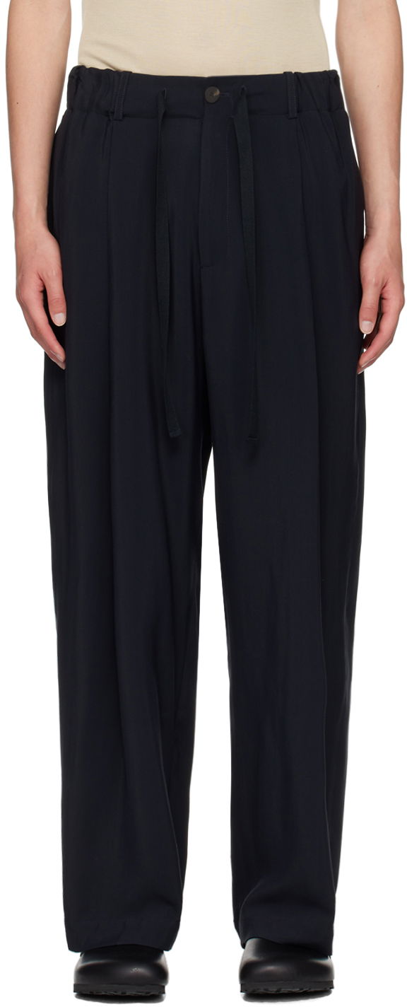 Панталони Studio Nicholson Studio Nicholson Noam Pleated Trousers Тъмно синьо | NOAM SNM - 1186, 0