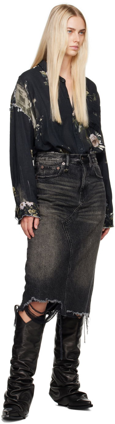 Пола R13 R13 Jesse Denim Midi Skirt Черно | R13WD100-D239D, 3