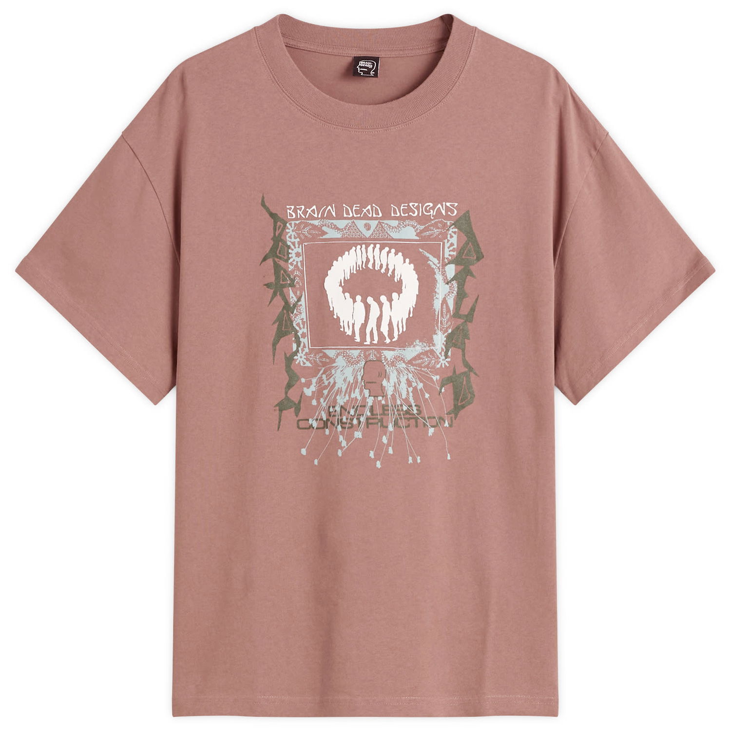 Тениска Brain Dead Endless Construction T-Shirt Кафяво | BDF25T00O046-NUT, 0