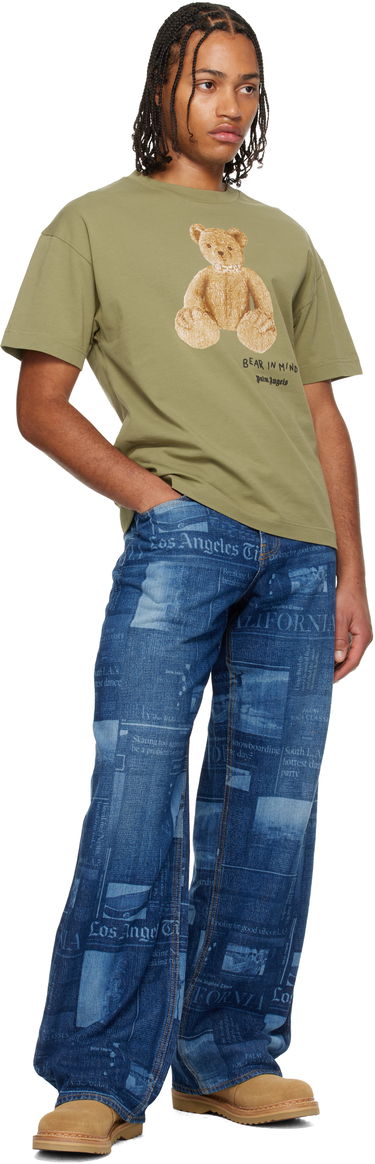 Тениска Palm Angels 'Bear In Mind' Regular T-shirt Зелено | PMAA109F25JER00A5860, 3