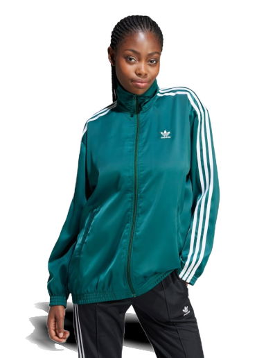 Яке adidas Originals Loose Satin Track Top Зелено | IP0699