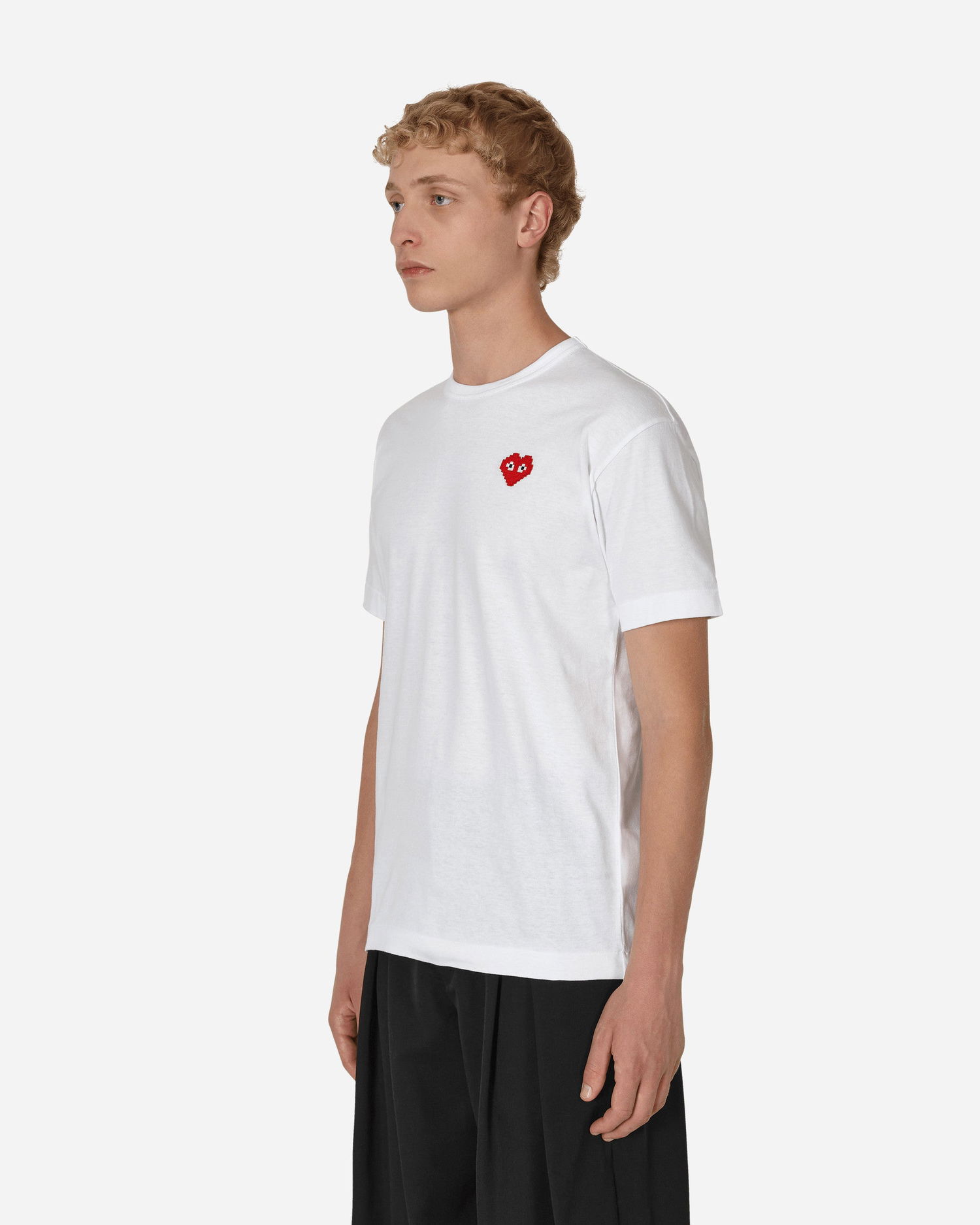 Тениска Comme des Garçons Invader Heart Бяло | P1T322 2, 1