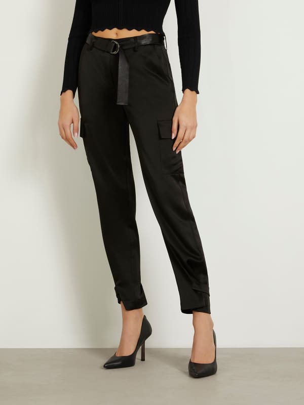 Клинове GUESS Satin Cargo Pant Черно | W4GB50WG7C0, 0