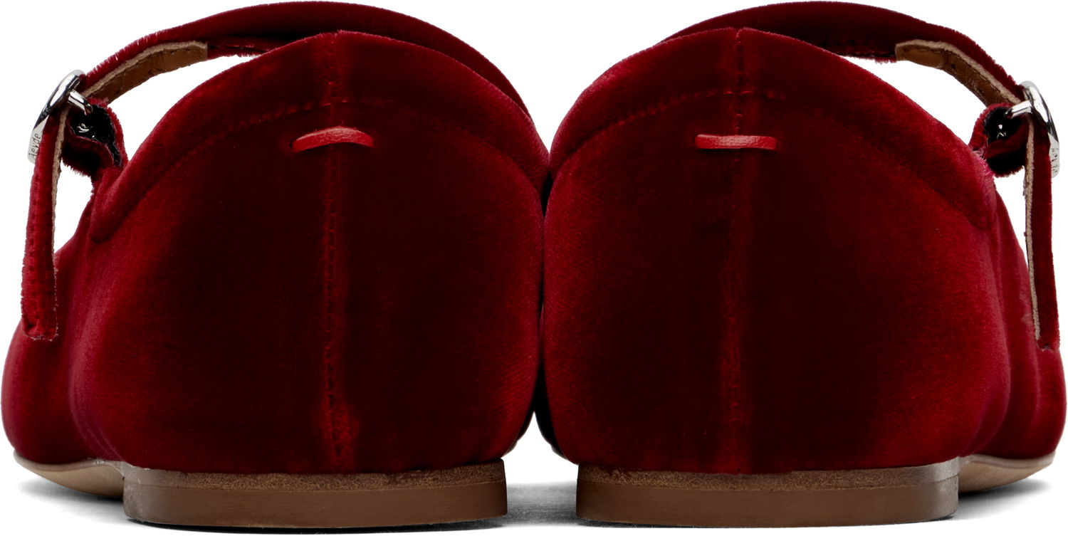 Облекло Aeyde Aeyde Uma Velvet Mary-Jane Ballerina Flats Червено | A11-FL-RAZS08FL-223-406-004, 1