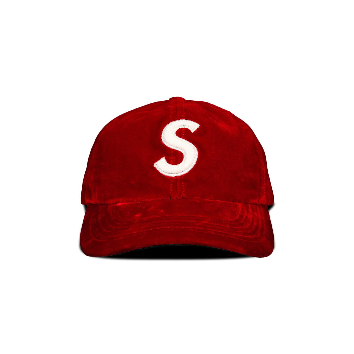 Шапка с козирка Supreme Velvet S Logo 6-Panel Червено | FW20H69 RED, 1