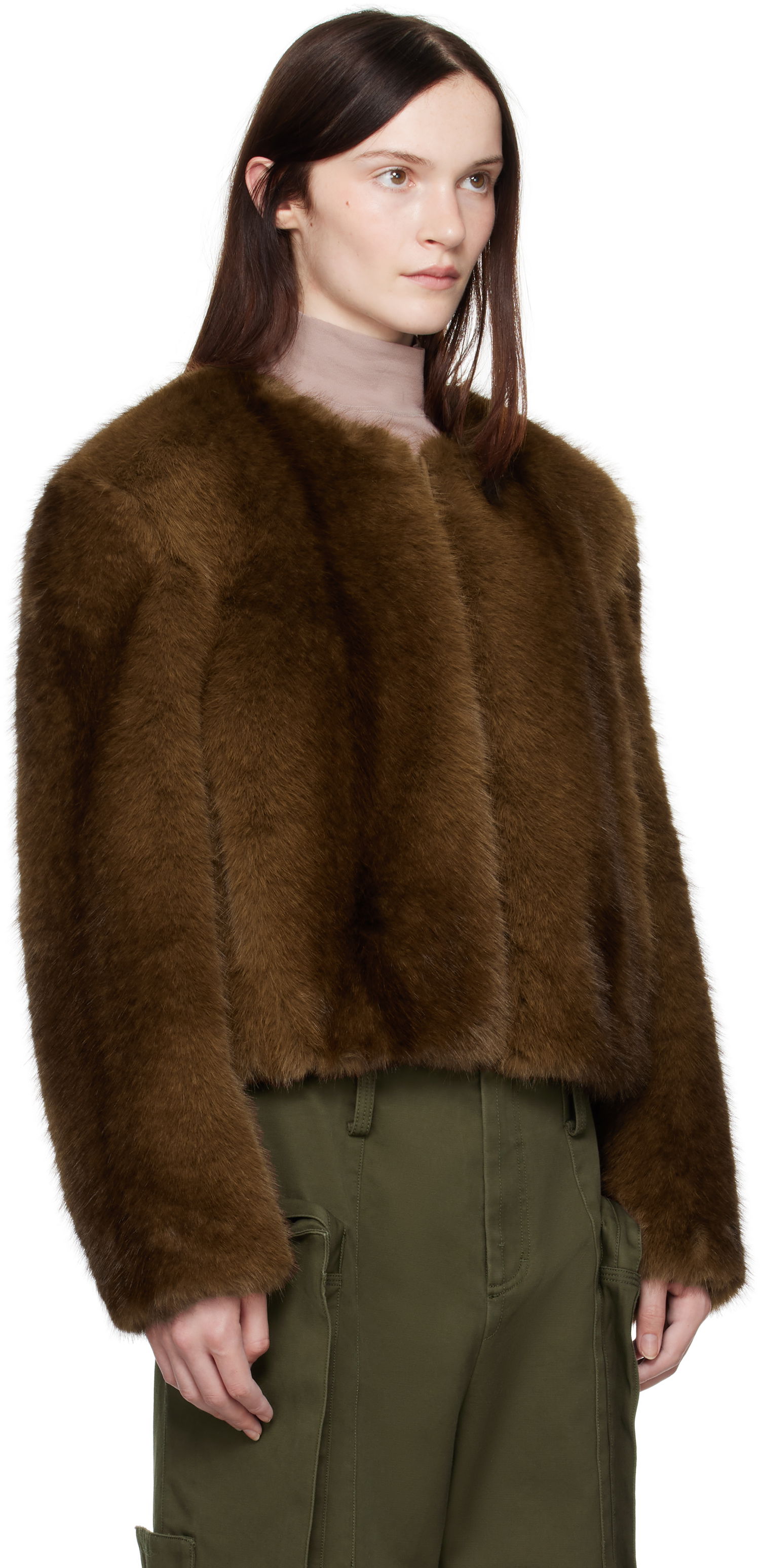 Яке STAND STUDIO Faux-Fur Jacket Кафяво | 66411-9019, 1