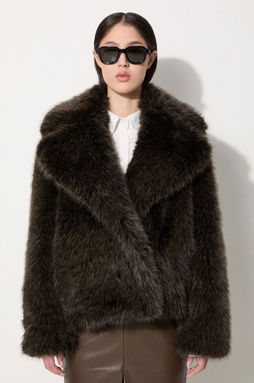 Палта KENZO Short Fake Fur Blouson Jacket Черно | FE62BL1869FP.90