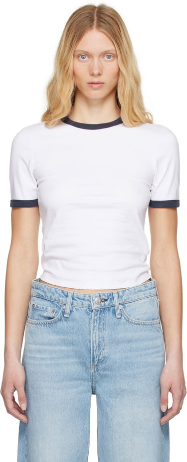 Тениска rag & bone Rag & Bone Mia Ringer T-Shirt Бяло | WCC25ST026W327, 0