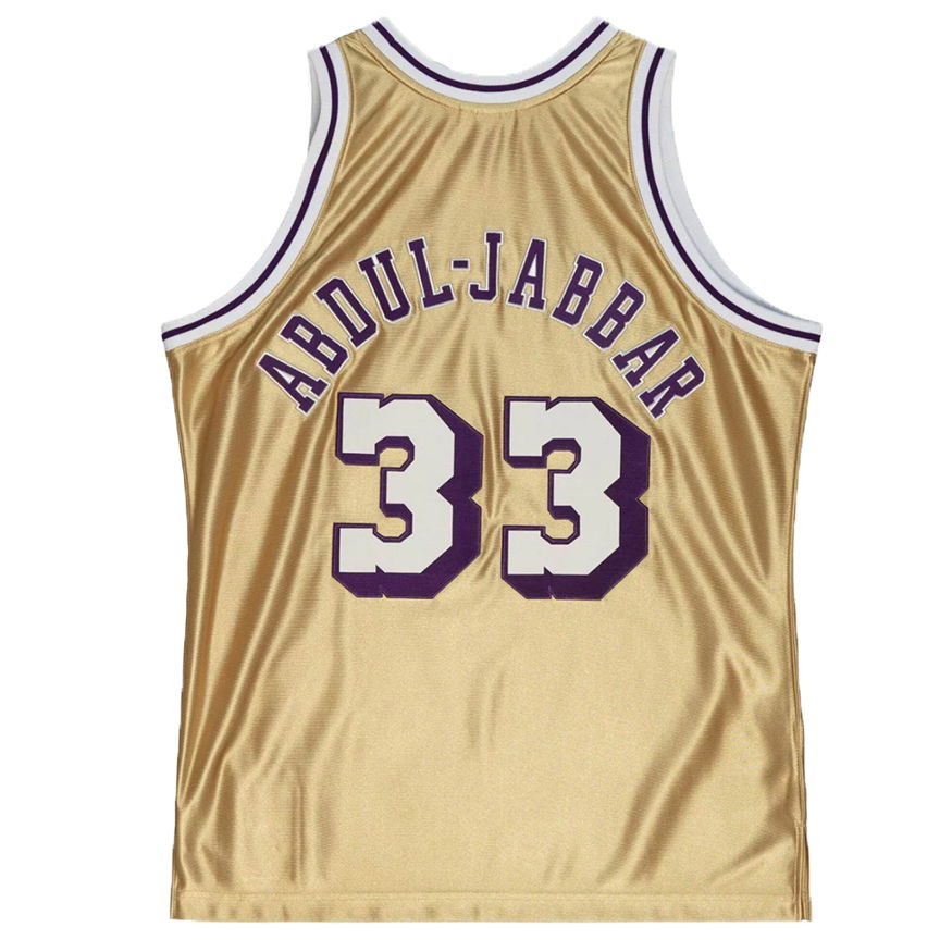 Фланелка Mitchell & Ness Los Angeles Lakers Kareem Abdul-Jabbar 75th Gold Swingman Jersey Металик | SMJY4398-LAL83KABGOLD, 1