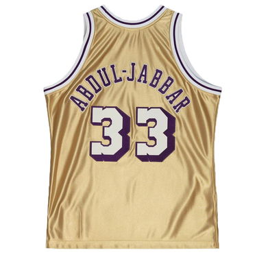Фланелка Mitchell & Ness Los Angeles Lakers Kareem Abdul-Jabbar 75th Gold Swingman Jersey Металик | SMJY4398-LAL83KABGOLD, 1