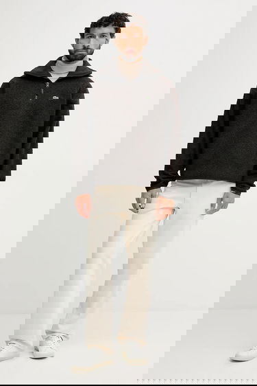 Суитчър Lacoste Teddy Fleece Half-Zip Pullover with Stand-Up Collar Кафяво | SH5500, 1